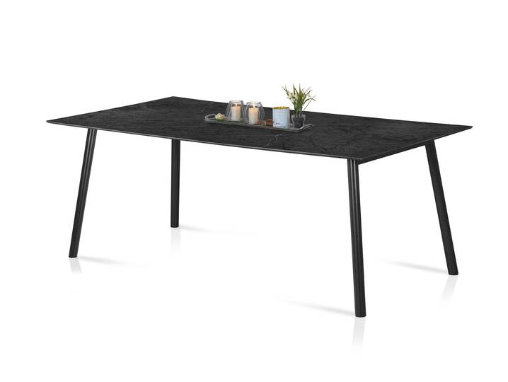 Alpstein Esstisch / Gartentisch, Material HPL/Aluminium 140 cm | 80 cm | Dunkelgrau