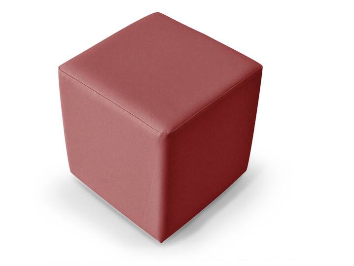 KUBUS Bequemer Sitzwürfel, Material Kunstleder 48x43x43 Bandscheibenwürfel weinrot