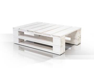 PALETTI DUO Couchtisch I aus Paletten 60x90 cm weiss lackiert