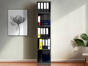 OFFICE OAK Regal VII, Material Dekorspanplatte, graphitfarbig
