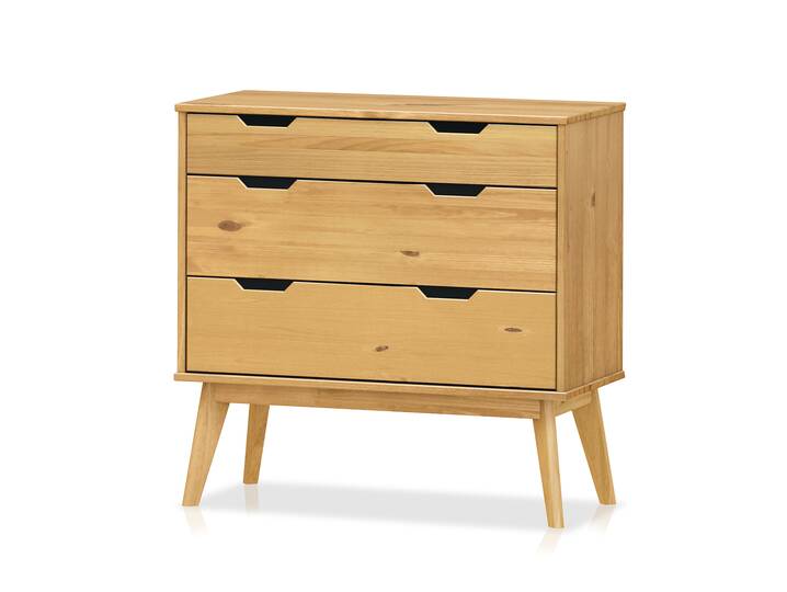 BARNY Kommode 3 Schubkästen, Material Massivholz, Kiefer 