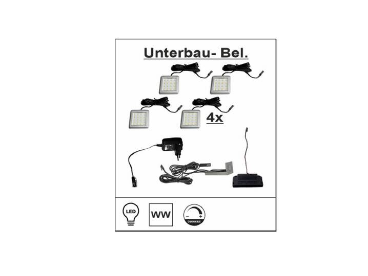 4er-Set LED-Unterbau-Beleuchtung, warmweiss 