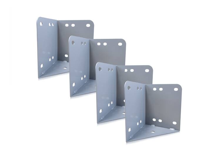 4er-Set Bett-Eckwinkel, Material Metall, grau 