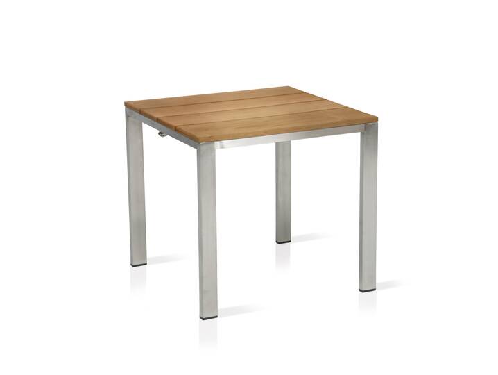 VIONA Gartenhocker, Material Edelstahl mit Teakbelattung 