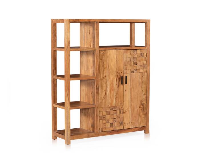 KAIRO Highboard I, Material Massivholz, Akazie massiv honigfarben 