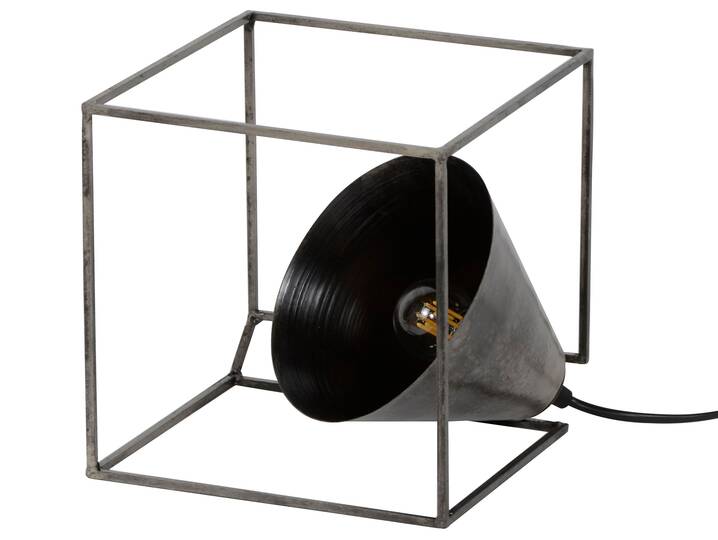 SAMBO Tischlampe, Metall mit Antik-Silber-Finish