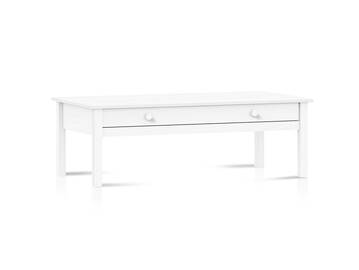 TOBINO Couchtisch mit Schublade,Material Massivholz, Kiefer Kiefer weiss | Holz
