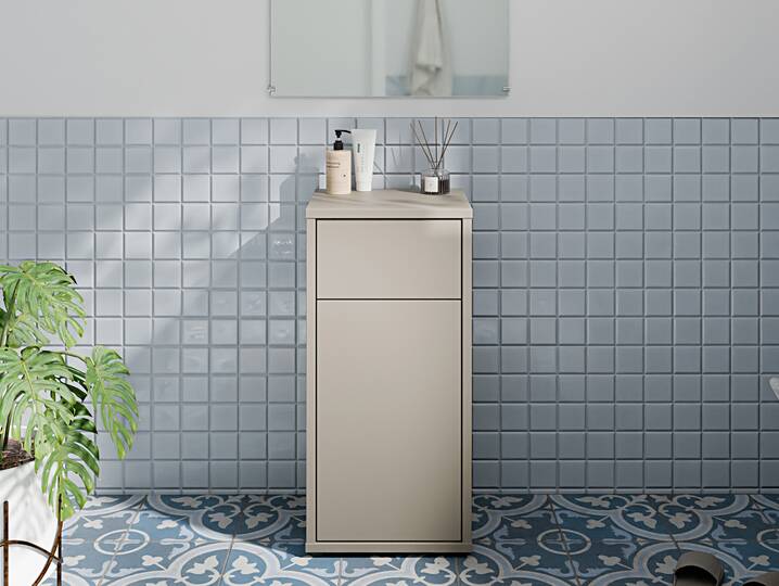 ADIAGO SPA Badezimmer Kommode, Material Dekorspanplatte, taupe 