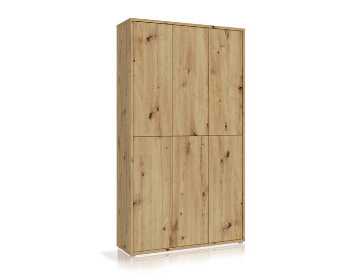 ADIAGO 6trg. Schuh-/Mehrzweckschrank, Material Dekorspanplatte Artisan eichefarbig
