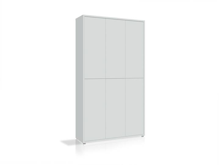 ADIAGO 6trg. Schuh-/Mehrzweckschrank, Material Dekorspanplatte lichtgrau