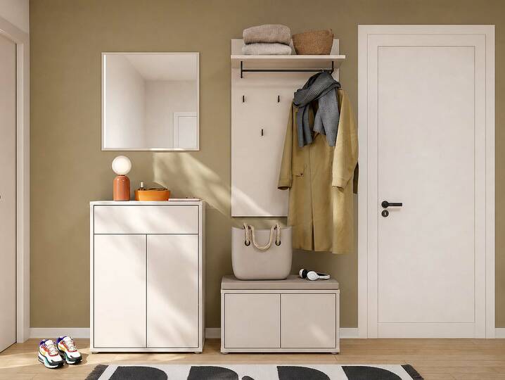 ADIAGO II Garderobenset I, Material Spanplatte, sand 