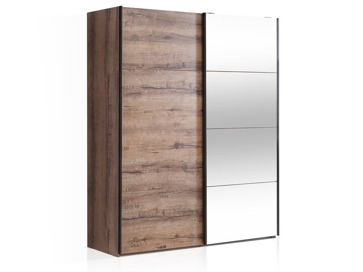 JESOLO Schiebetürenschrank, Material Dekorspanplatte, schlammeichefarbig 170 cm