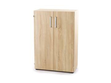 OFFICE ONE Büroschrank, 2-türig, Material Dekorspanplatte ahornfarbig | 120 cm