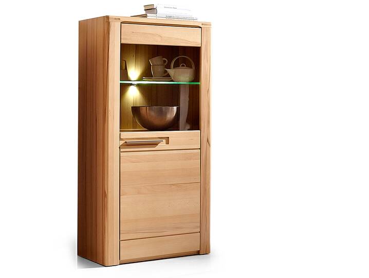 NESTOR PLUS Vitrine rechts, Material Teilmassiv, Kernbuche lackiert