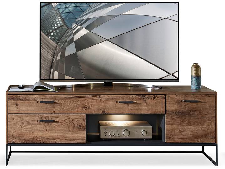 MILTON TV-Unterteil II, Material MDF, eichefarbig
