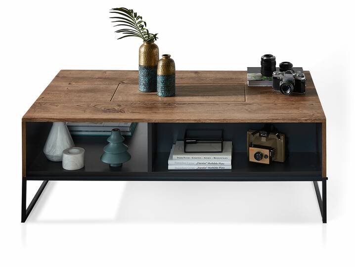 MILTON Couchtisch, Material Dekorspanplatte, eichefarbig
