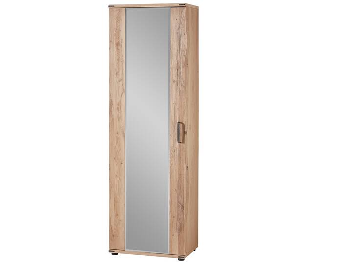 BANTY Garderobenschrank, Material Teilmassiv, Wildeiche