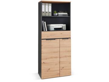 MAILAND Büroschrank II, Material Dekorspanplatte Artisan Eichefarbig / Graphit