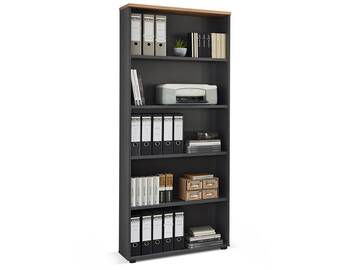MAILAND Büroregal I, Material Dekorspanplatte Artisan Eichefarbig / Graphit