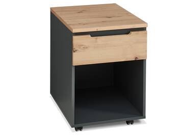MAILAND Rollcontainer I, Material Dekorspanplatte Artisan Eichefarbig / Graphit