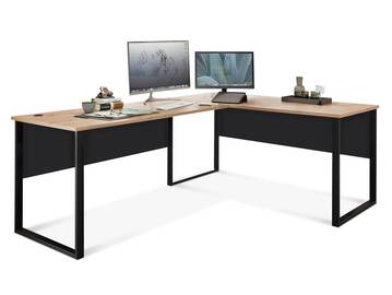 MAILAND Winkelkombination, Material Dekorspanplatte Artisan Eichefarbig / Graphit