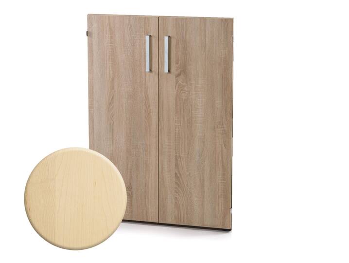 OFFICE ONE Türenpaket | 2er Set | H: 119 cm | Material Dekorspanplatte, Ahornfarbig 