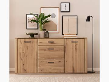 ASKARO Sideboard, Material Teilmassiv, Balkeneiche geölt