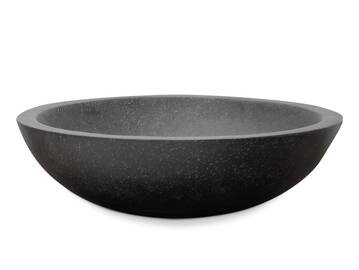CAJUN Aufsatzwaschbecken, Material Naturstein, Schwarz, Rund