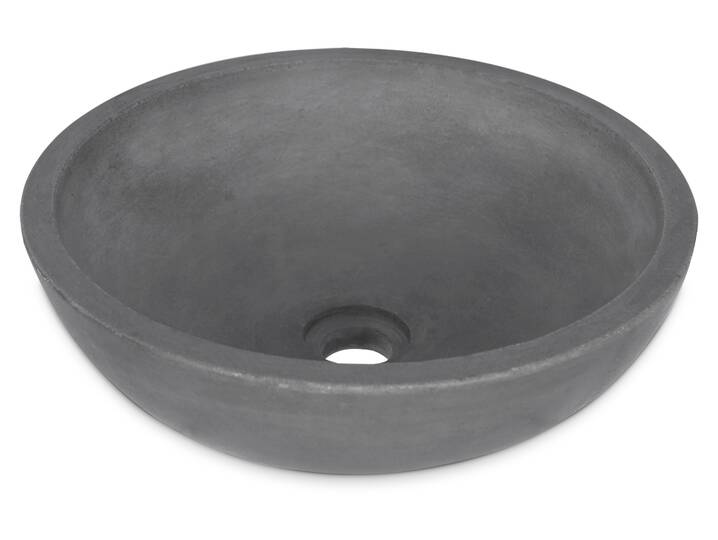 CALITA Aufsatzwaschbecken, Material Beton, Dunkelgrau, Rund