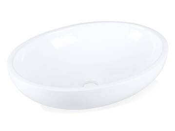 CANELA Aufsatzwaschbecken, Material Keramik, Weiß, Oval