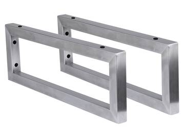 Waschtischhalterung rechteckig, Material Metall Edelstahl matt