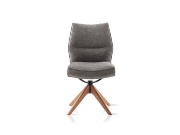ALESSIO Schalenstuhl I, Material Stoff Anthrazit/Gestell Eiche u. Metall Eiche massiv