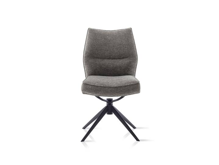 ALESSIO Schalenstuhl I, Material Stoff Anthrazit/Gestell Eiche u. Metall Metall schwarz
