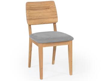 NETRON Esstischstuhl, Material Massivholz/Bezug Kunstleder Eiche | silvercreme