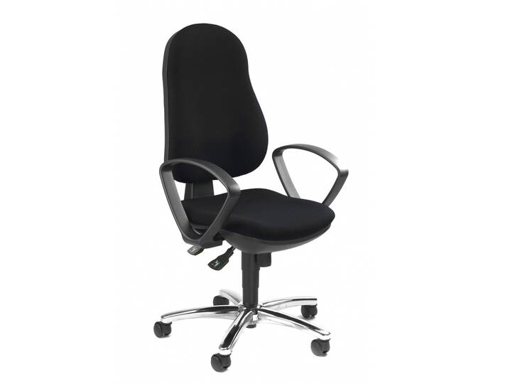 SYNCHRO STEEL Drehstuhl mit Armlehnen, Material Stoff/Kunststoff, schwarz 