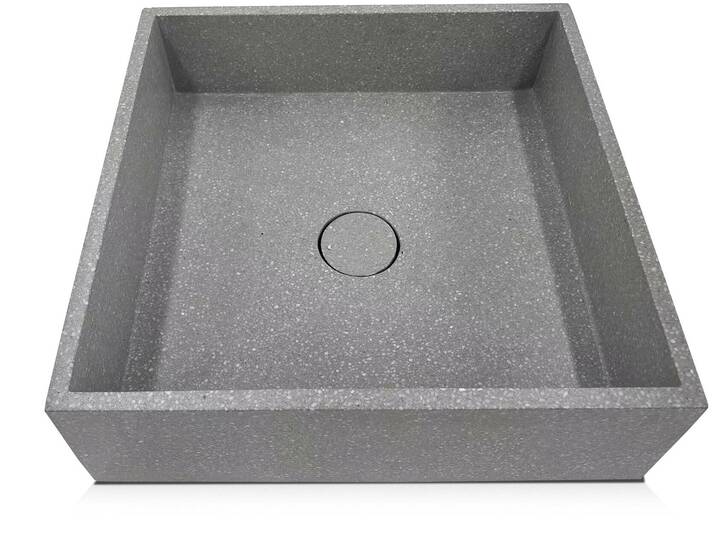 SOMAN Aufsatzwaschbecken, Material Terrazzo, quadratisch 