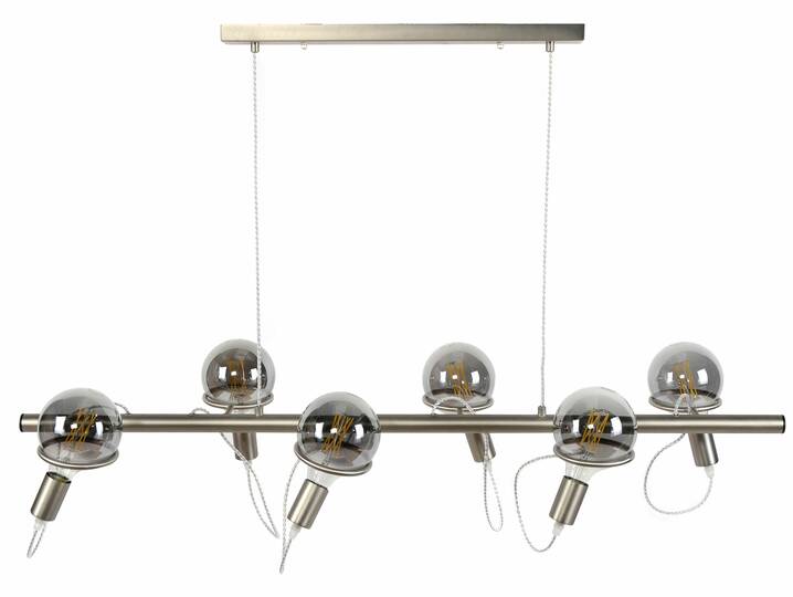 DONYA Hängelampe mit 6 Fassungen, Material Metall, Edelstahloptik