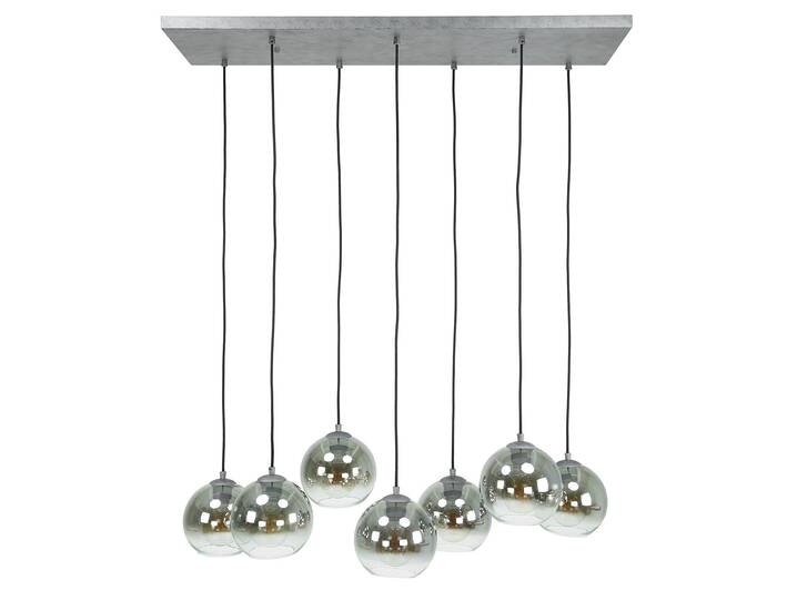 GALETTO Hängelampe, 7-flammig, Glasschirme Rauchglas