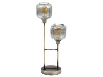 GARCON Tischlampe, 2-flammig, Glasschirme gestreift