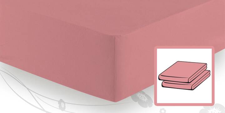Schlafgut ELASTIC-JERSEY Spannbetttuch/Spannbettlaken 140x220 bis 160x220 azalee