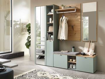 BAJA Garderobenset II, Material MDF, schilf/Artisan Eiche Nachbildung