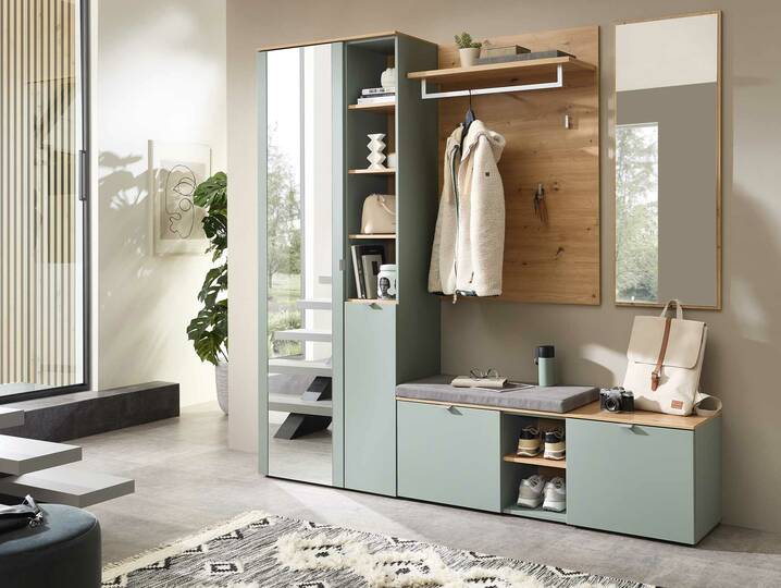 BAJA Garderobenset II, Material MDF, schilf/Artisan Eiche Nachbildung
