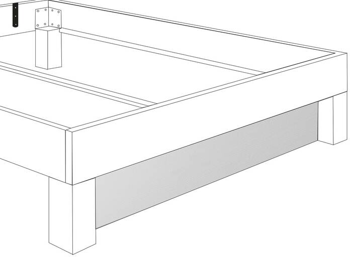 CORDINO Blende für 4-Fuß Bett, Material Massivholz, Eiche gebürstet 