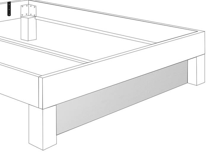 LÖWEN Blende zum 4-Fuß-Bett, Material Massivholz Buche unbehandelt | Standardhöhe