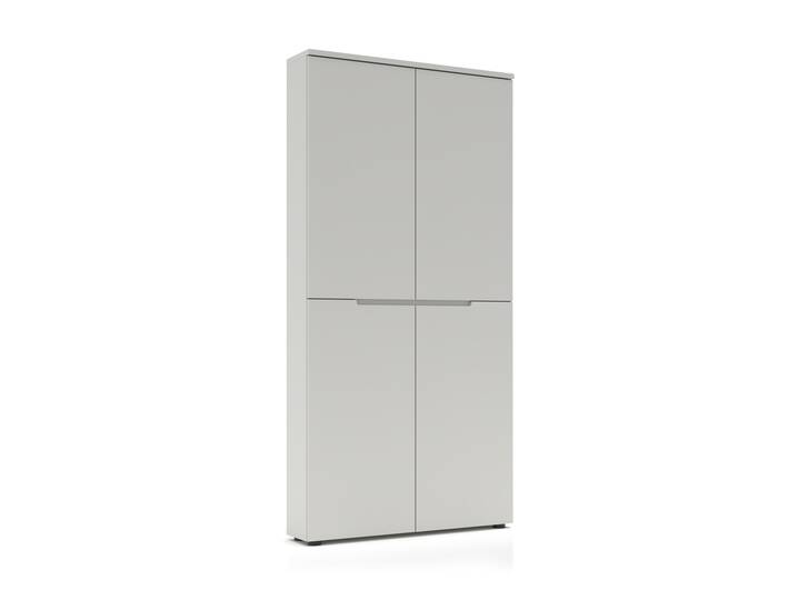 BUDAPEST Schuhschrank hoch, Material Dekorspanplatte, lichtgrau 