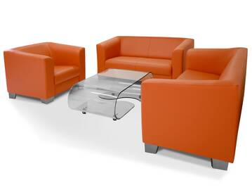 CHICAGO 3-2-1 Sofagarnitur, Material Kunstleder orange