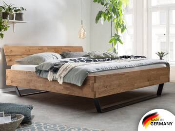 CORDINO Kufenbett aus Eiche, Material Massivholz, mit/ohne Kopfteil
