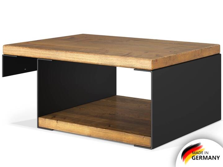 CURBY Nachtkommode Vintage für Balkenbett, THERMO-Fichte, Material Massivholz/Metall 