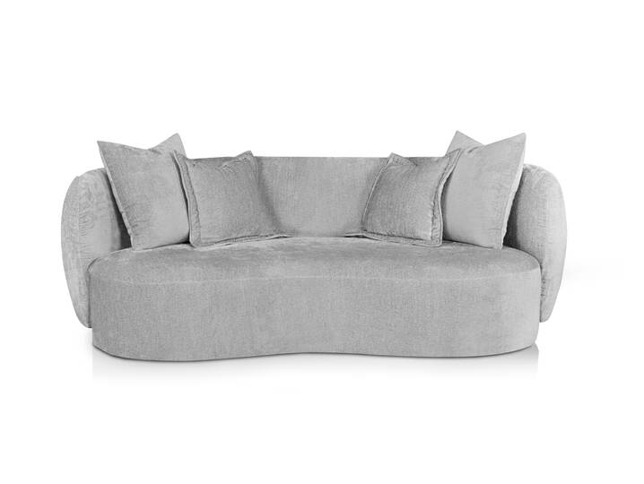 CECILE 2er Sofa, Material Stoff, grau