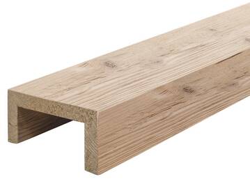 U-Balken / Zierbalken gebürstet, Fichte natur, Material Massivholz 